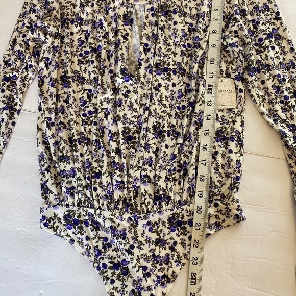 FREE PEOPLE Kaya Print Cutout Bodysuit in Ivory - Picture 8 of 8